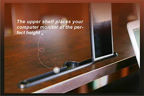 AITERMINAL Split Top Electric Stand Up Desk Single Motor-Height Adjustable Desk (59", Grey Frame/Walnut Top)