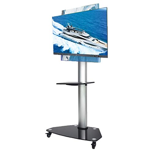 YokIma TV Stand Mobile TV Stand with Wheels, Universal TV Cart 32-65 Inch LED LCD Plasma, Height Adjustable, 110 lbs Capacity