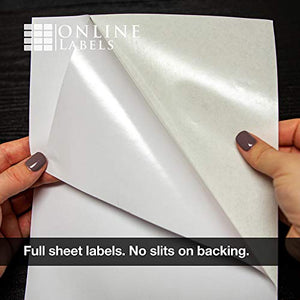 Sticker Paper, 2,000 Sheets, White Matte, 8.5 x 11 Full Sheet Label, Inkjet or Laser Printer, Online Labels