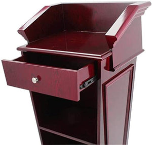 None Standing Lectern Podium Solid Wood Conference Reception Desk