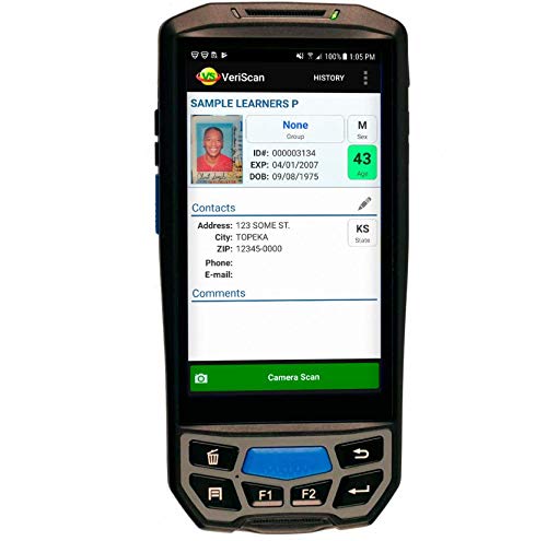IDWare 9000 Passport ID Scanner – Complete Mobile Scanning Solution with VeriScan Mobile for Age Verification & Visitor Management – Free Charging Cradle, Extra Battery & Carrying Case
