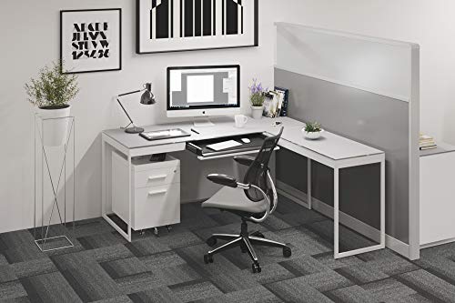 BDI Furniture Centro Mobile File Pedestal 6407 Satin White, Grey