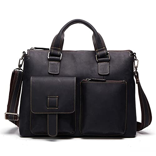WFJDC European and American Men's Handbag Retro Business Large-Capacity Men's Bag Travel Diagonal Bag (Color : C, Size : 32 * 40 * 10cm)