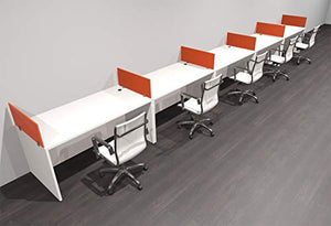 UTM Furniture Modern Acrylic Office Workstation Desk Set - 5 Person, OF-CPN-SPO13