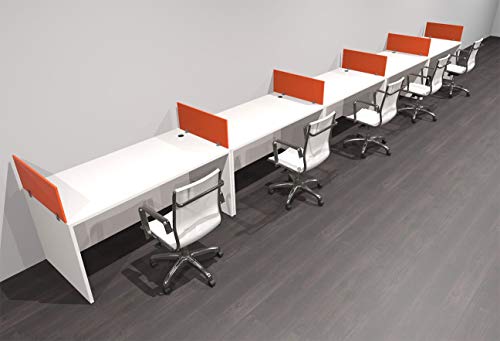 UTM Furniture Modern Acrylic Office Workstation Desk Set - 5 Person, OF-CPN-SPO13