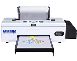 DTF Transfer Printer with Roll Feeder, T-Shirt Printing Machine with L1800 printhead for Dark/Light T-Shirt(with Software)