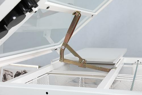 Partslety Adjustable Drafting Table with Stool and 2 Metal Drawers