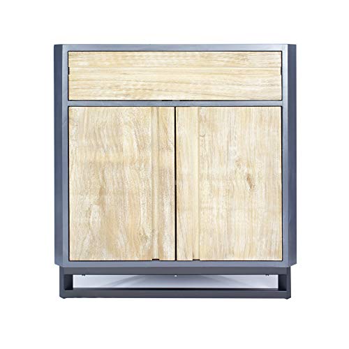 Heather Ann Creations W191126-GWW Nova Modern Rustic 2 Door Corner Cabinet with Top Shelf, 32" Gray