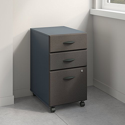 Bush Business Furniture Series A 3 Drawer Mobile File Cabinet, Slate