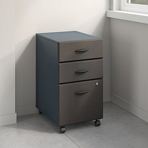 Bush Business Furniture Series A 3 Drawer Mobile File Cabinet - Slate 16W X 20D X 28H Ergonomichome American Made TAA Compliant