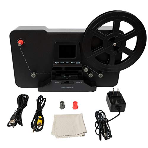 Magnasonic Super 8/8mm Film Scanner, Converts Film into Digital Video, Vibrant 2.3" Screen, Digitize and View 3", 5" and 7" Super 8/8mm Movie Reels (FS81)