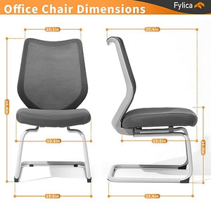 FYLICA Office Guest Chairs with Sled Base (Set of 4, Black)