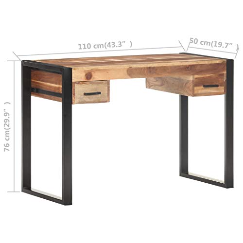 Computer Desk 43.3” Workstation Office Desk Computer Table Study Writing Desk for Office Home, with Leg Bars,Industrial Style