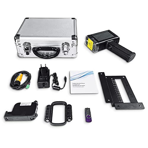 UPRINTJET Handheld Inkjet Printer BT-HH6105B2 with 4.3 Inch Touch Screen Inkjet Coder Quick-Drying Ink for Barcode Date QRcode Batch Number Picture Label Logo Handheld Printer for Almost Any Surface