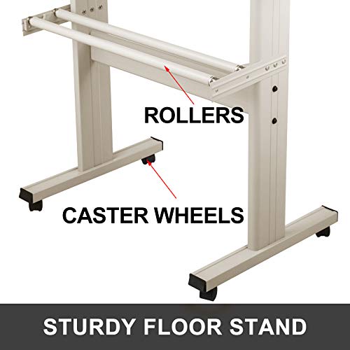 VEVOR Vinyl Cutter 34 Inch Vinyl Cutter Machine with 20 Blades Maximum Paper Feed 870mm Vinyl Plotter Cutter Machine with Sturdy Floor Stand Adjustable Force and Speed for Sign Making (Khaki) PC ONLY