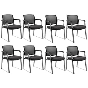 CLATINA Stackable Mesh Back Conference Room Chairs Set of 8 with Armrests