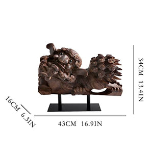 BinOxy Chinese Resin Right Lion Statue Decor