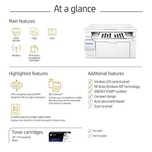 HP Laserjet Pro M130nw All-in-One Wireless Laser Printer, Amazon Dash Replenishment Ready (G3Q58A). Replaces HP M125nw Laser Printer (Renewed)