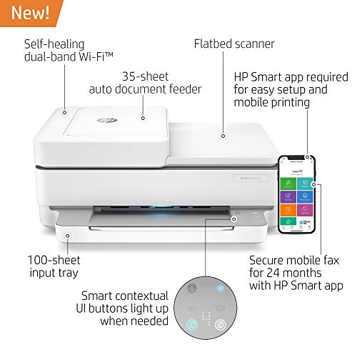 HP ENVY Pro 6455 Wireless All-in-One Printer, Mobile Print, Scan & Copy, Auto Document Feeder, Works with Alexa (5SE45A)