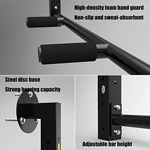 Pull Up Bars Wall Mounted Chin Up Bar, Cross Beam Fitness Horizontal Bar, Home Strength Training Equipment，Safety Load 250kg