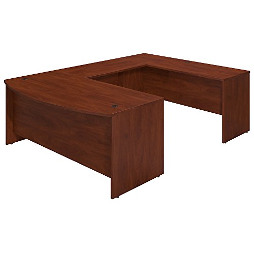 Bush Business Furniture Series C Elite 72W x 36D Bowfront U Station Desk Shell in Hansen Cherry