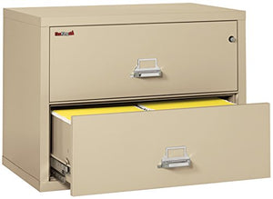 Fireproof Lateral File Cabinet, 2 Drawers, 27.75n H x 37.5in W x 22.13in D, Made in The USA