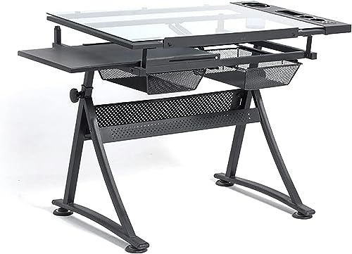 CNAOHGHN Drafting Desk with Liftable Glass Top