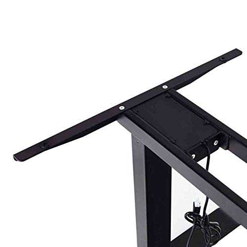 Toolsempire Dual Motor Electric Height Adjustable Standing Desk Frame Sit to Stand Table Base Ergonomic Stand up Riser with Memory Controller (Black Frame)