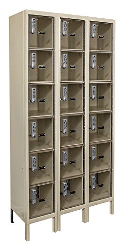 Hallowell Safety-View Plus Locker with DigiTech Lock - Tan, 6 Tier 12x15x12, Unassembled