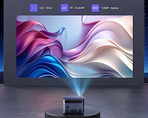 WiMiUS 4K Projector with Auto Focus/Keystone, WiFi 6, Bluetooth 5.2, FHD Native 1080P, P64 Outdoor Movie Proyector, 50% Zoom, Home Projector - iOS/Android/HDMI/TV Stick Compatible