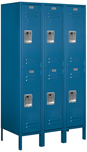 Salsbury Industries 62358BL-U Double Tier 36-Inch Wide 5-Feet High 18-Inch Deep Unassembled Standard Metal Locker, Blue