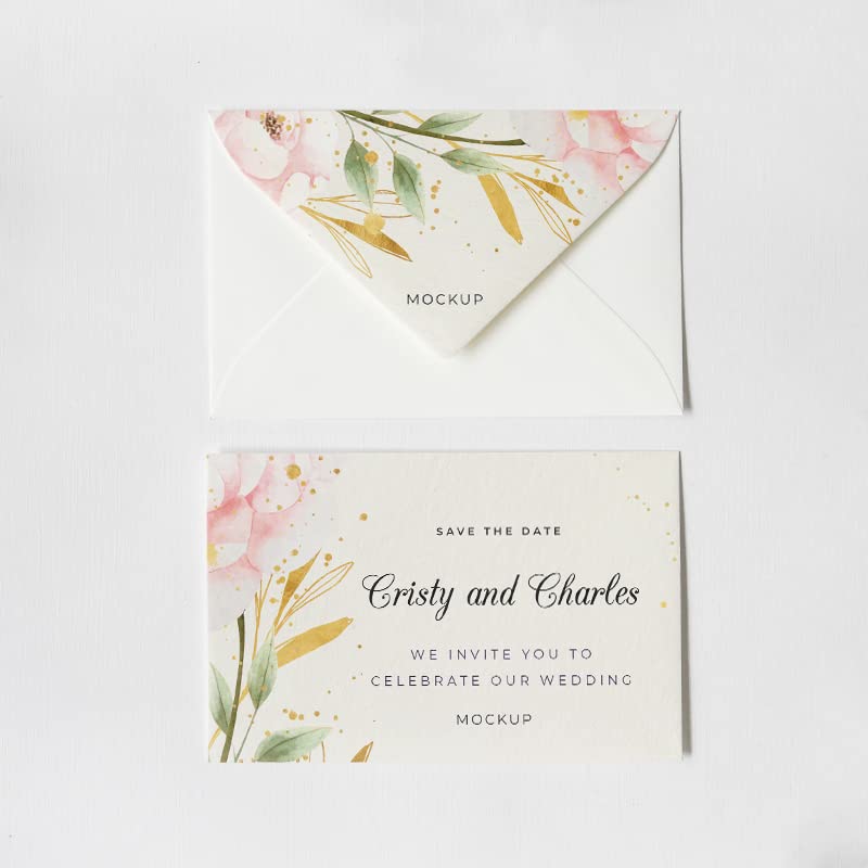 2000 Pack Custom Invitation Thick Paper Envelope Bronzing Printing Logo Retro Creative Special Paper Invitation Design for Business Office Letters Standard Mailing