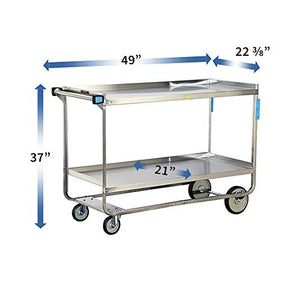 Lakeside Manufacturing 558 NSF Stainless Steel Utility Cart, 2 Shelves, 700 lb. Capacity