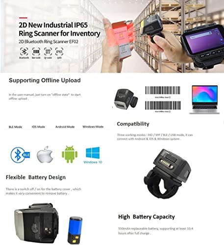 MaGiLL Industrial IP65 Ring Scanner - Wearable 2D Barcode Reader