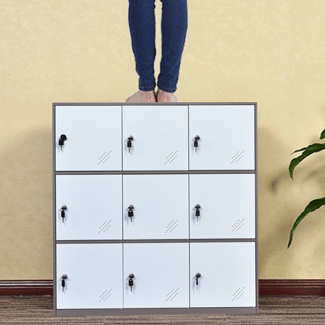 Shool and Home Locker Organizer Storage for Kids,Playground Metal Shoes and Bag Storage Cabinet (White)