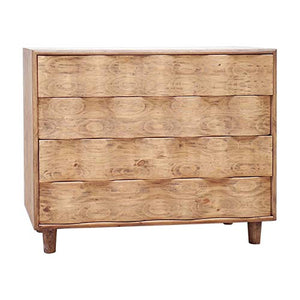 Contemporary Home Living 34" Beige Crawford Light Oak Accent Chest