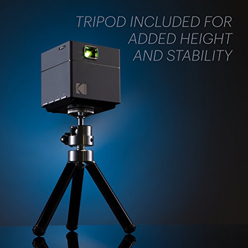 Kodak DLP Cube Mini Portable Projector with 1080p Pico LED HD Quality- Rechargeable with Speakers – HDMI and Micro SD Card - for Home, Office, Movies and Gaming - Supports Android and iOS Devices