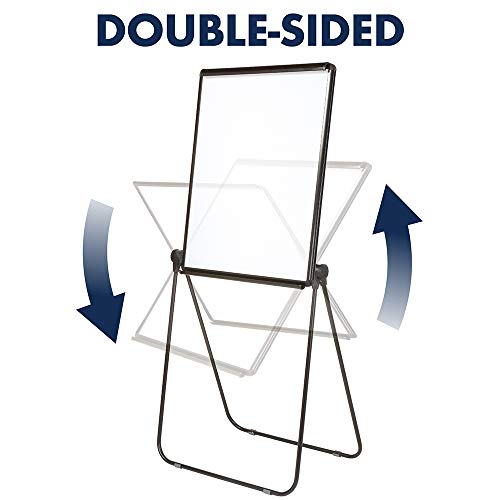 Quartet Easel, Standard, 70" High, Adjustable, 27" x 34" Whiteboard, Reversible, Flip Chart Holder, Ultima, Black Frame (101EL)