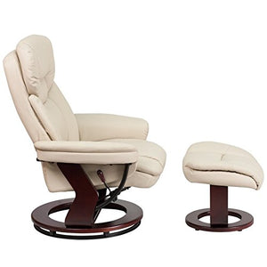 Pemberly Row Leather Recliner in Beige