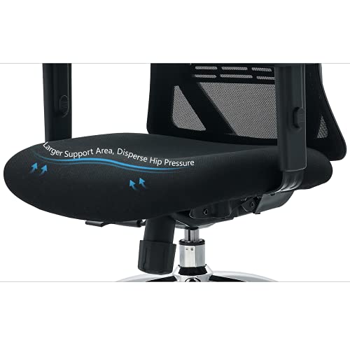 Ticova Ergonomic Office Chair - High Back Desk Chair with Adjustable Lumbar Support & Thick Seat Cushion - 130°Reclining & Rocking Mesh Computer Chair with Adjustable Headrest, Armrest