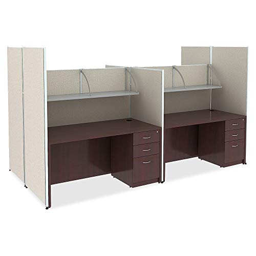 Lorell LLR59582 Essentials Series Mahogany Reception Desk