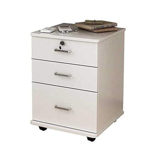 ShiSyan Mobile File Cabinet with Anti-theft Lock, White - Fully Assembled, Large Capacity