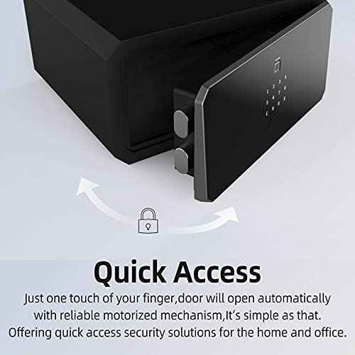 BOFON W-Series Security Box with Key, Safe Box,1.45 Cubic Fingerprint Password,Safety Boxes for Home,Pistol Safe