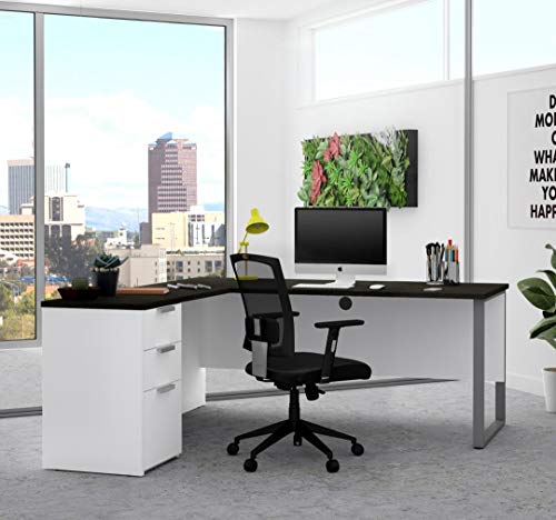 Bestar L-Shaped Desk with Pedestal - Pro-Concept Plus