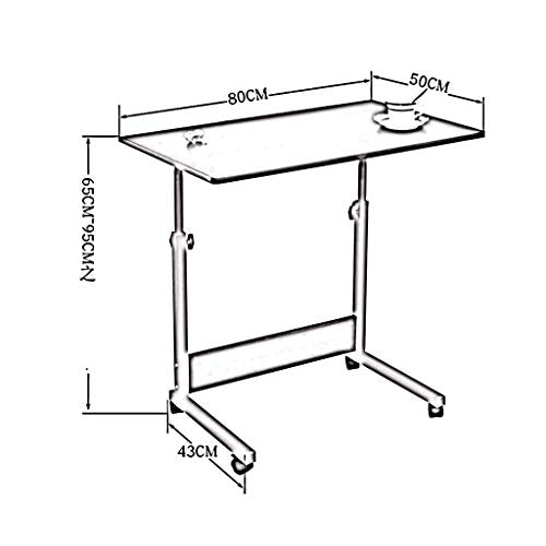 Laptop Stand Rolling Cart Foldable Portable Mobile Height Adjustable Standing Table