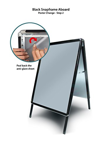 SECO Weatherproof Sidewalk Sign, Aluminum, Snap Frame, 22 in x 28 in - Black (2228ABBLACK)