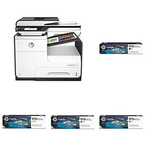 HP PageWide Pro 477dw Color Multifunction Business Printer with Wireless & Duplex Printing (D3Q20A) with High Yield 4 Color Ink Cartridges