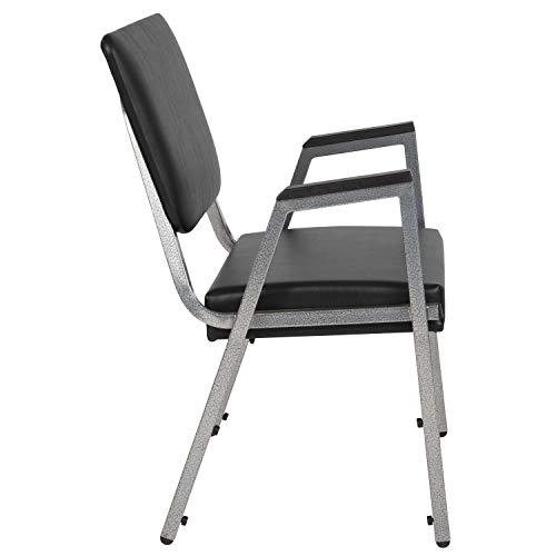 EMMA + OLIVER Black Antimicrobial Bariatric Reception Chair (4 Pack)