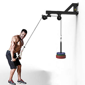 Asuka Pulley Trainer Black 360° Rotatable Biceps Curls Triangle Structure Wall Mount Cable Machine Accessories Olympic Asuka Pulley Trainer Strength Training Equipment