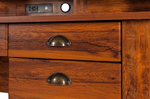OneSpace Eleanor Executive Desk, Golden Cherry